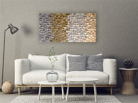 textured wood wall art, mosaic wall hanging, 3D wood wall art, wood ...