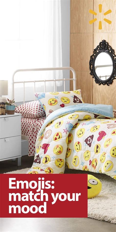 Bedding | Emoji bedroom, Girl comforters, Bed