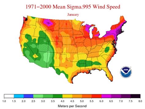 Average Wind Speeds - Map Viewer | NOAA Climate.gov