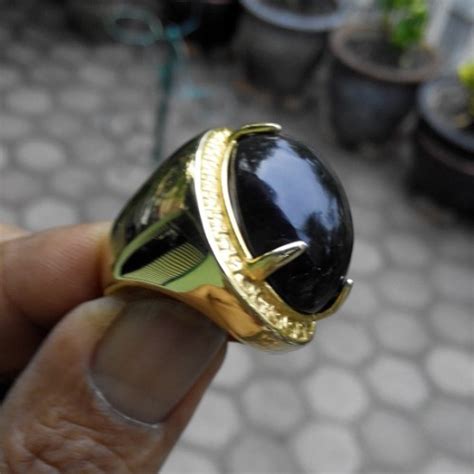 Jual Batu Obsidian Hitam & Ring Titanium (Kode : 180) - Kota Bengkulu - Kersana | Tokopedia