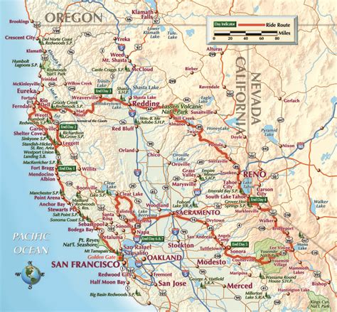 Map California To Oregon – Topographic Map of Usa with States