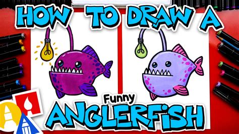 How To Draw A Funny Anglerfish - Art For Kids Hub