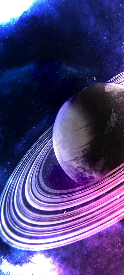 Saturn Wallpaper 4K, Rings of , Surreal, Pink rings