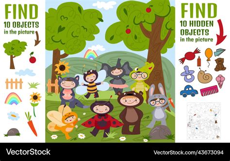 Find 10 hidden objects game Royalty Free Vector Image