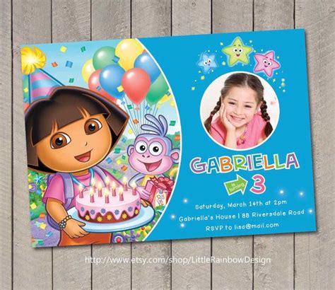 Dora Invitation / Dora Invite / Dora Birthday Invitation / Dora Birthday Party / Dora Printable ...