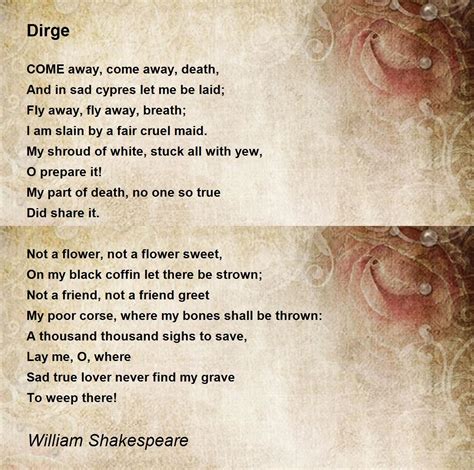 Dirge - Dirge Poem by William Shakespeare