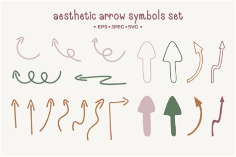 A Set of Aesthetic Abstract Arrow Symbol Graphic by mookamook ...