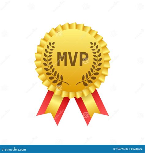 MVP Gold Medal Award on White Background. Vector Stock Illustration. Stock Vector - Illustration ...