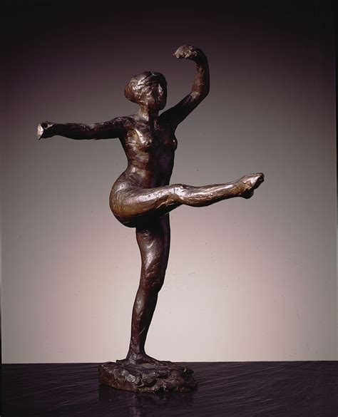 Dancer, Fourth Position Front on Left Leg by Edgar Degas sculpted in clay cast in bronze. [first ...