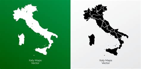 Collection of silhouette Italy maps design vector. Silhouette Italy ...