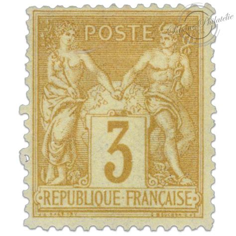 FRANCE TIMBRE-POSTE N°86 au type Sage 3c bistre-jaune type II ("N...