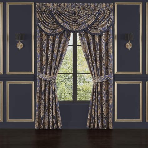 Woodstock Indigo Curtain Pair by Five Queens Court | Paul's Home Fashions