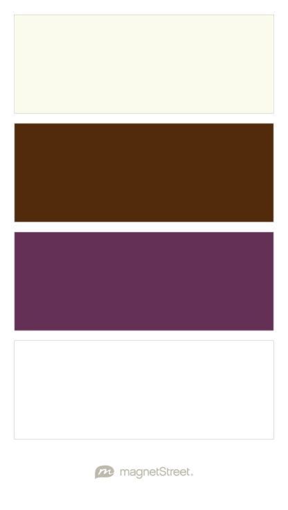 Ivory, Chocolate, Eggplant, and White Wedding Color Palette - custom color palette created at ...