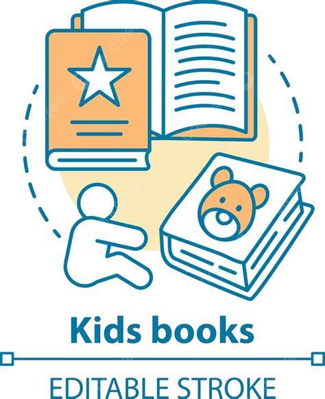 Kids Books Concept Icon Thin Line Illustration Of Child Literature ...