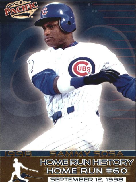 1998 Pacific Home Run History #20 Sammy Sosa - Home Run No. 60 - NM-MT ...