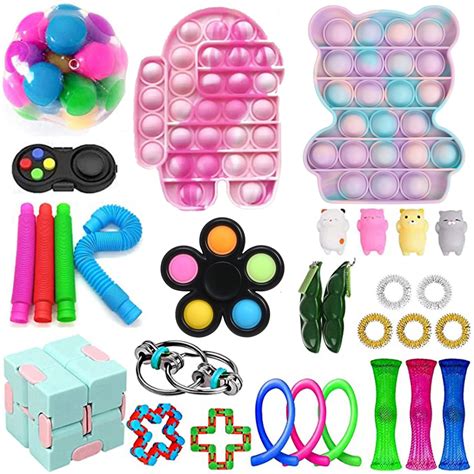 Sunisery Sensory Fidget Toy Set, Cheap Fidget Pack Toys Relieves Stress Anxiety for Kids Adults ...