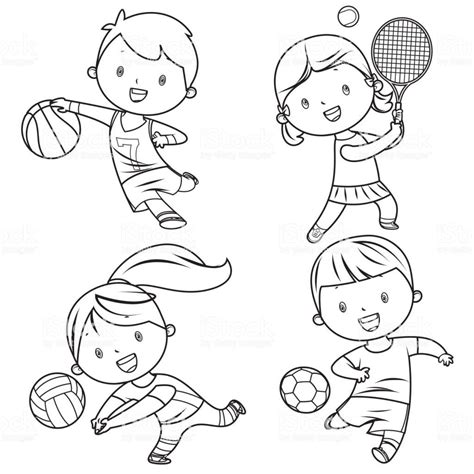 Cartoon kids sports characters drawing royalty-free cartoon kids sports characters drawing stock ...