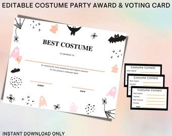 Downloadable Halloween Costume Contest Voting Cards Printable - Etsy