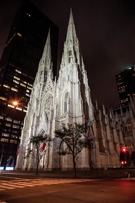 St Patrick Cathedral at Night Photograph by John McGraw - Pixels