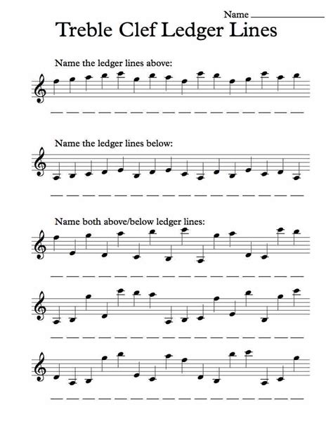 Free Treble Clef Worksheets - Elcacerolazo