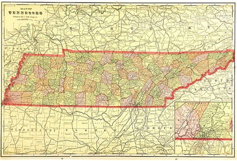 Tennessee, 1908 | Country maps, Map, Tennessee