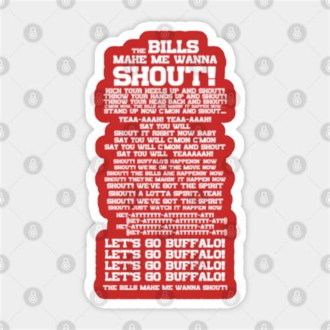 Bills Shout Song - Buffalo Bills - Sticker | TeePublic