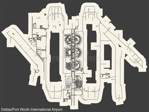 Terminals Layout Plan of the DALLAS FORT WORTH INTERNATIONAL AIRPORT (DFW, KDFW), DALLAS Stock ...