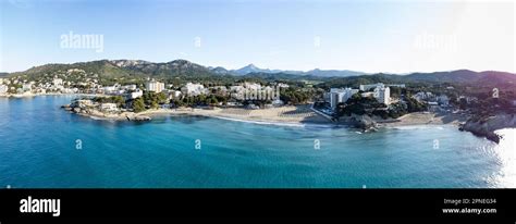 Paguera beaches aerial view Panorama, Majorca island Stock Photo - Alamy