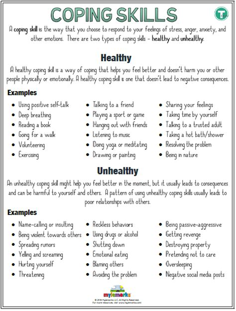 Coping Skills Worksheets For Teens - Worksheets Master