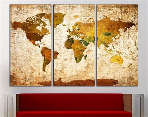 Old World Map Canvas Print Vintage Map Wall Art World Map Wall | Etsy | World map wall art ...