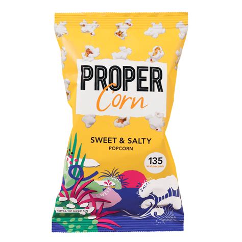 Sweet and Salty PROPER Low-Calorie Popcorn 30g Bags | Protein Package ...