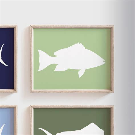 Fishing kids room wall decor childrens fish wall art blue | Etsy