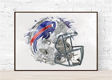 Buffalo Bills Helmet - Sports Art Decor - Football Helmet Art - Man ...