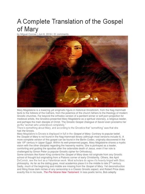 A Complete Translation of The Gospel of Mary | PDF | Gnosticism | Mary ...