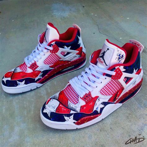 Freedom 76's Hand painted Custom Jordan Retro 4 shoes