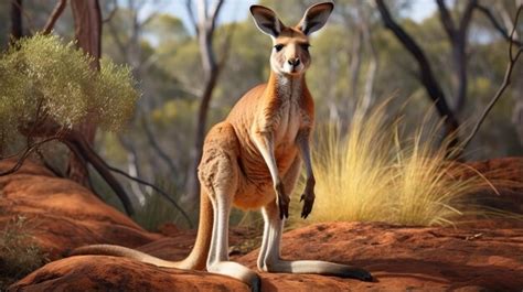 Premium AI Image | A breathtaking shot of a Red Kangaroo his natural ...