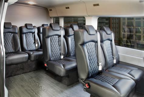 Our 8 passenger Ford Transit Luxury Van from Royale Limousine Manufacturers, features luxury ...