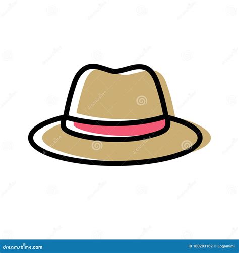 Fedora Hat Illustration, Cartoon Style Cap Icon, Simple Clip Art ...