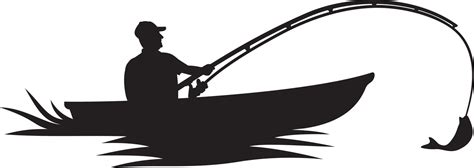 Fisherman in boat silhouette 4791292 Vector Art at Vecteezy