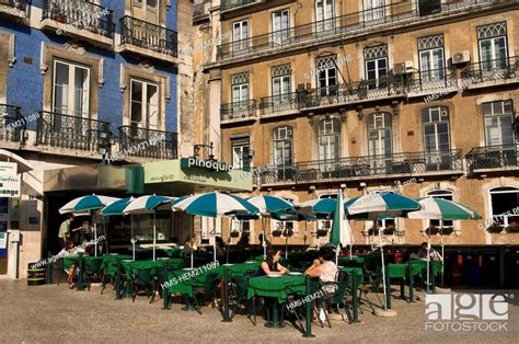 Portugal, Lisbon, Bairro Alto, Cafe terrace, Stock Photo, Picture And ...