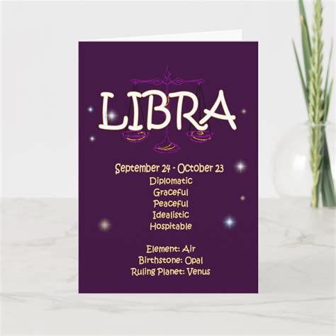 Libra Zodiac Birthday Card | Zazzle