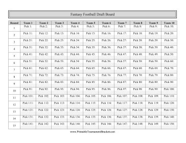 Free Printable Fantasy Football Draft Board - FREE PRINTABLE TEMPLATES