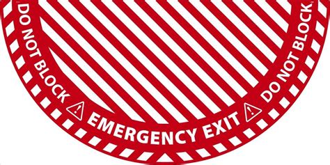 Emergency Exit Half Circle Door Swing Floor Sign - Floor Marking Kits - Safety Identification