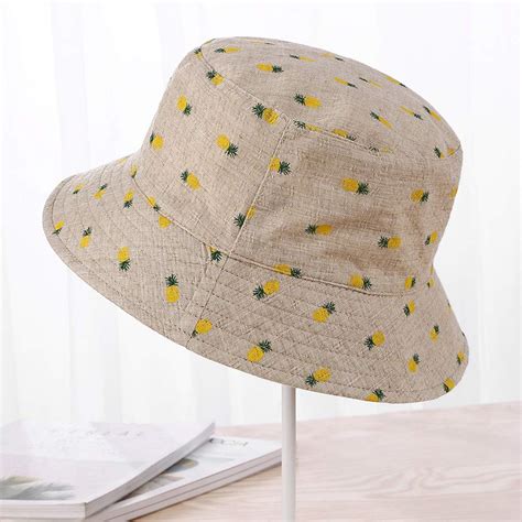 DOCILA Tropical Bucket Hat Cute Pineapple Summer Fisherman Cap Outdoor Travel Sun Hats Clothing ...