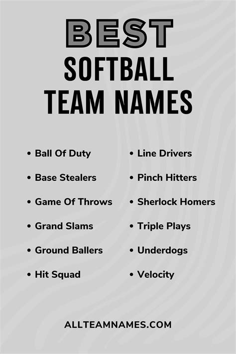 209 Best Softball Team Names (By Category)