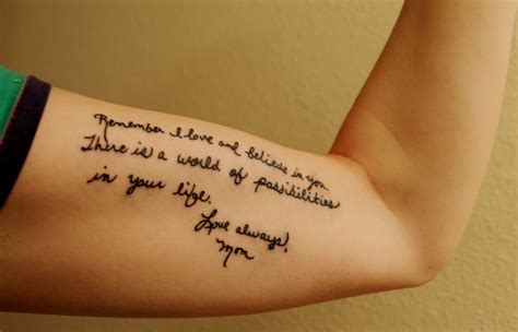 In honor of my mom who passed away. The tattoo is in her handwriting. | Tattoo quotes, Mom ...