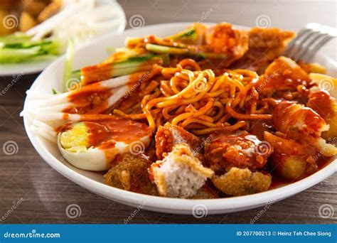 Mee Rojak is Malaysia Indian Food of Noodle with Peanut Sauce Stock ...