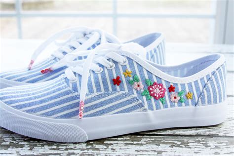 DIY Floral Embroidered Shoes