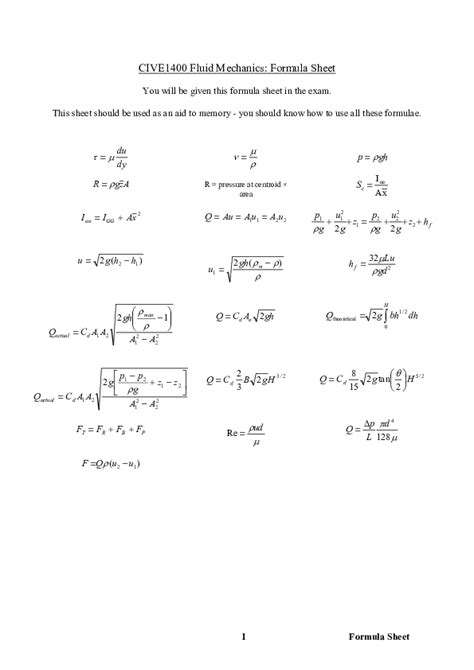 Basic Fluid Mechanics Equations - Tessshebaylo