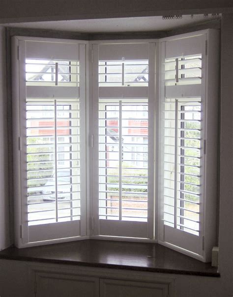 Bay Window Interior Wooden Window Shutters from Long Island Shutters | Living room remodel ...